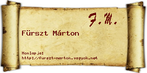 Fürszt Márton névjegykártya