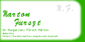 marton furszt business card