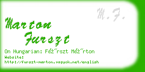 marton furszt business card